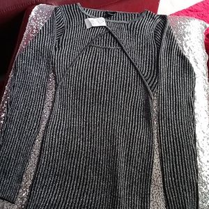 Beautiful silver and black long sleeve dress